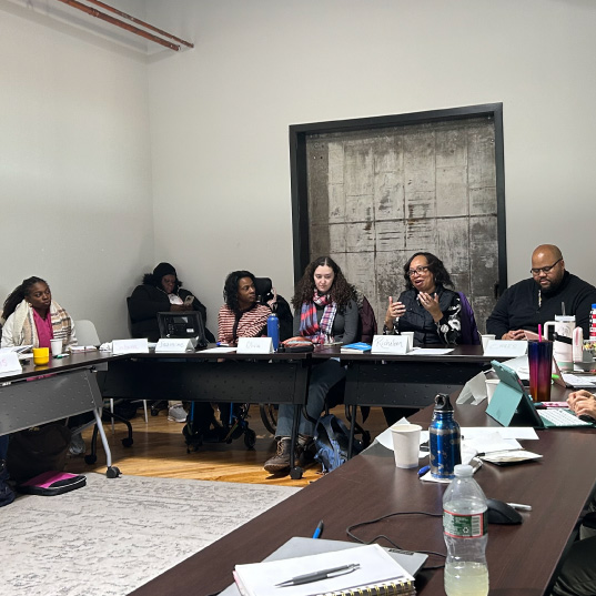 Fellows practice speaking on environmental issues among their cohort