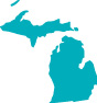 State outline of Michigan